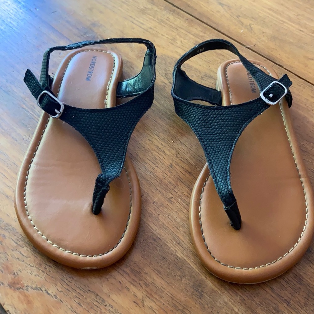Girls black Summer Sandals Size 1M